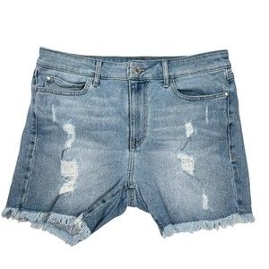 Guess Los Angeles Women's Sz 31 Frayed Hem Distressed Mom Jean Shorts